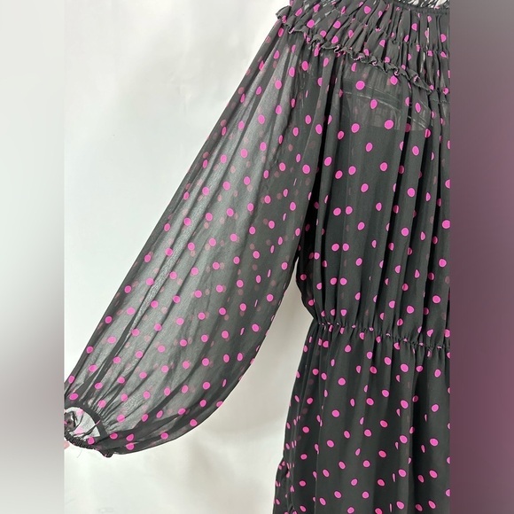 Ann Taylor pink polka dot sheer dress size 12 - Picture 2 of 9